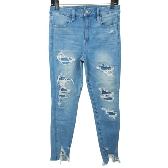 American Eagle 360 Next Level Stretch Super Hi Rise Jegging Womens 8 Jeans Denim - Picture 1 of 15